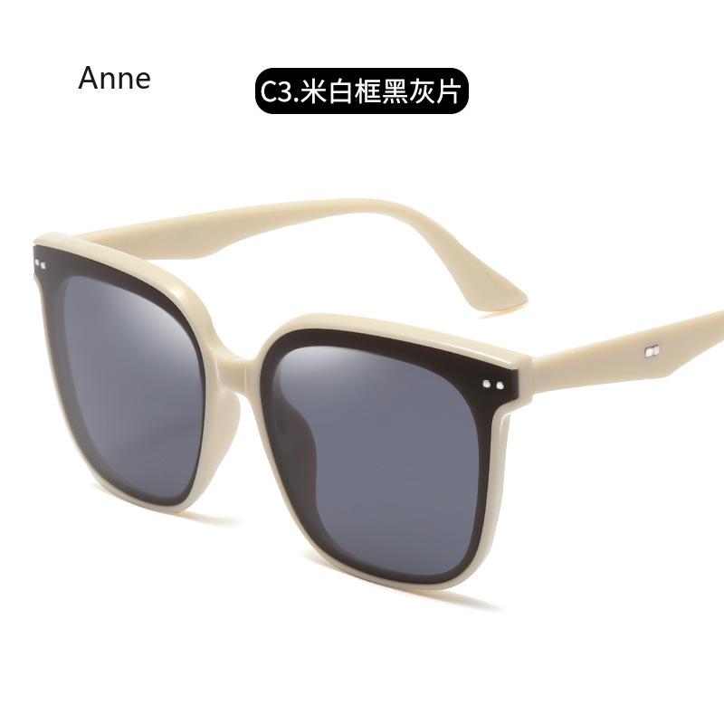 Korean Version Sunglasses Retro Square Large Frame Rice Nail Sunglasses Ins Men and Women Senior Sense Street Patting Glasses