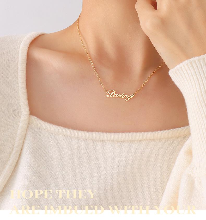 Trendy Japanese-Korean Style English Letter Pendant Necklace for Best Friends