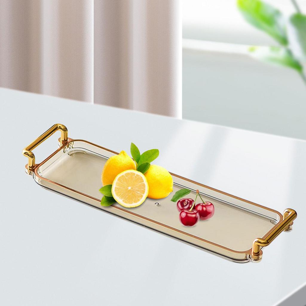 Nordic Serving Tray with Handles Multipurpose Decorative Tray Vanity Tray for Living Room Bathroom Office Bedroom Party