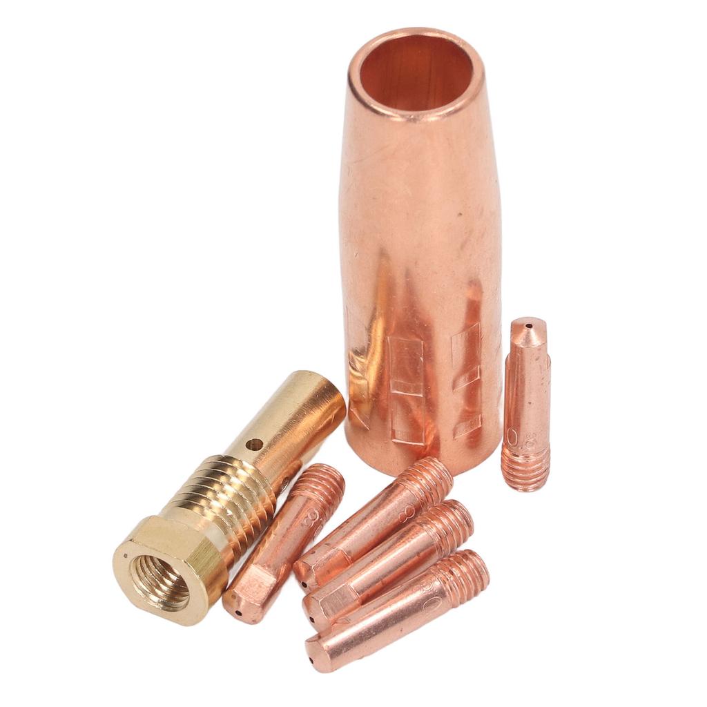 Mig Welding Gun Accessory Flux Core Gasless 0.8mm 0.031in Brass Nozzle Tips Kit Equipment for Century FC90 80GL