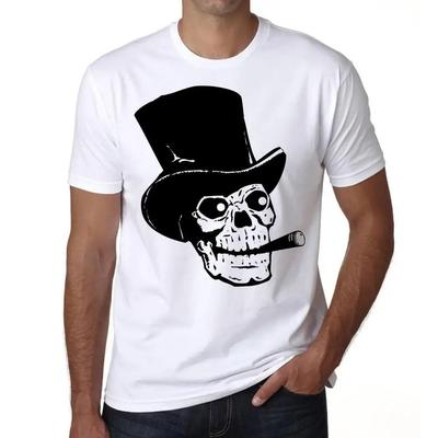 Herren Grafik T-Shirt Totenkopf mit Zylinder und Zigarre Umweltfreundlich Limitierte Auflage