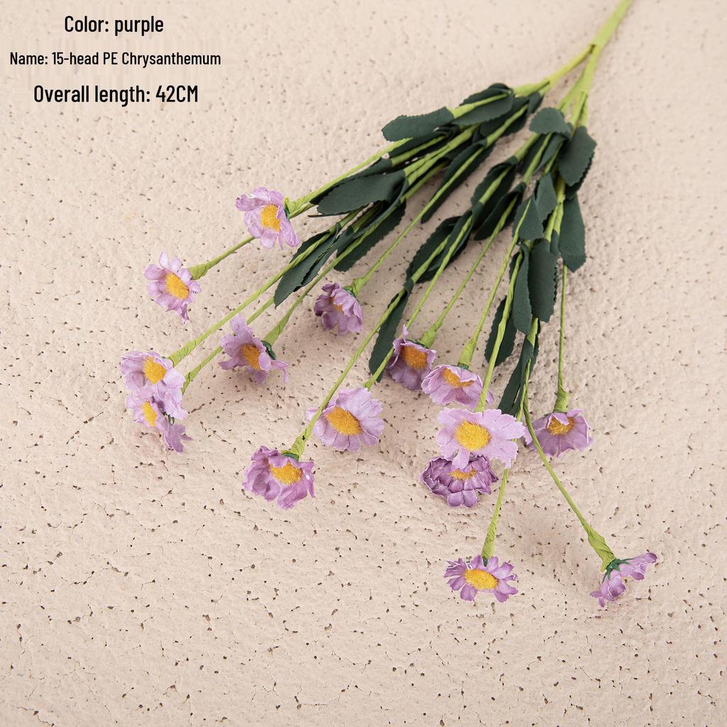 INS Style 15-Head PE Foam Daisy Fake Flowers for Home Wedding Decor
