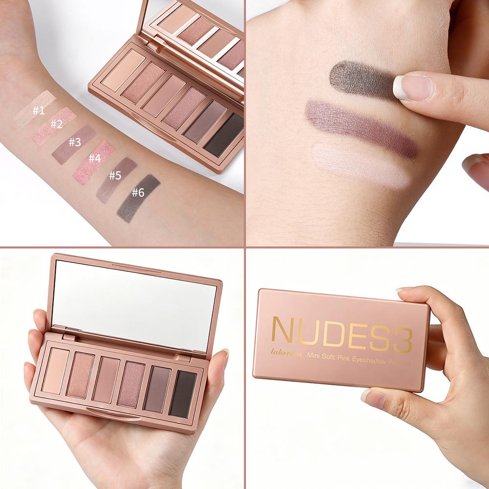 Xiaomi Best Selling Naked2 Basics Eyeshadow Palette, 6 Matte Neutral Contour Shades With Mirror, Velvety Smooth Long Lasting Waterproof