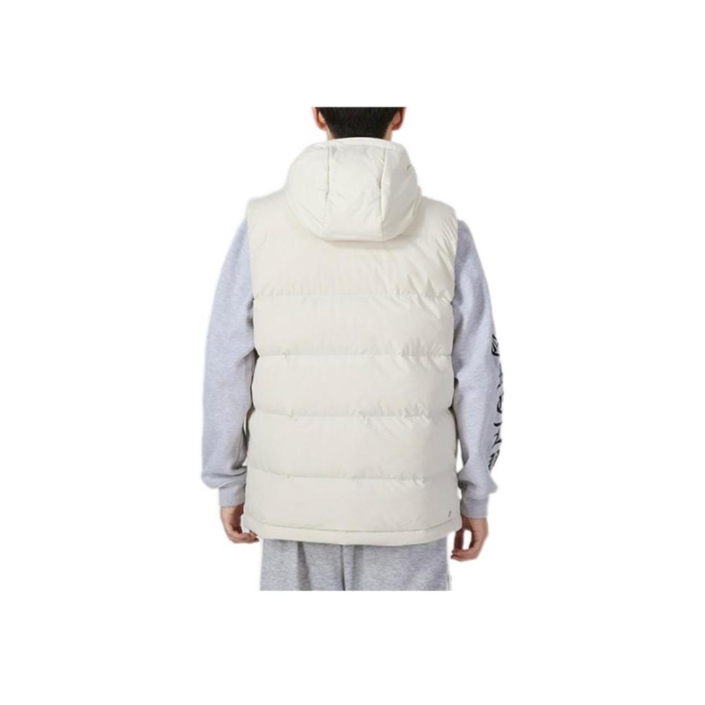 Adidas Solid Color Hooded Zip Vest With Brand Logo Print Men Outerwear White HE1462