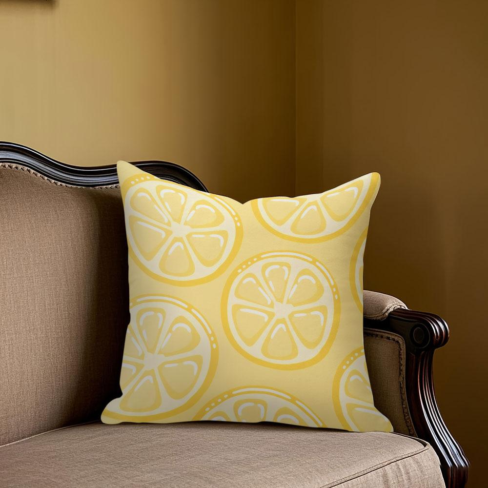 Lemon Slice square Jacquard Pillow Cover for Sofa Office Waist Cushion Cover Home Decorative Pillowcase