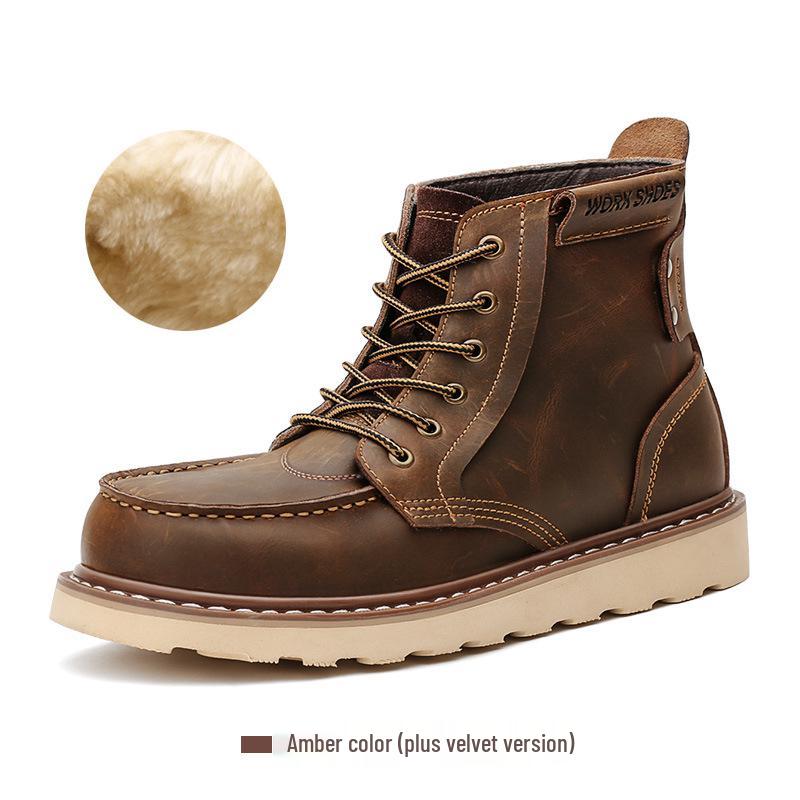 MRA Herren High-Top Retro Leder Winterstiefel 875