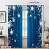 2pcs Festive Christmas Ornament & Snowflake Pattern Curtains Designed for Light Blocking Premium Material Suitable for Ch