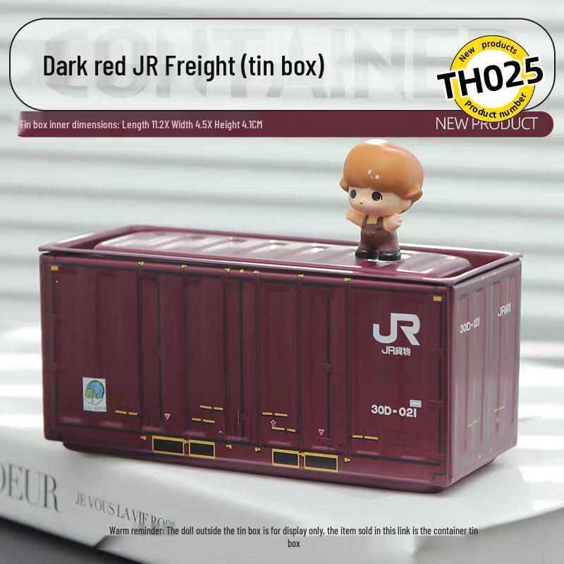 Miniature Tinplate Shipping Container Display Box for Figurines - Trendy Collectible Ornament & Storage Gift