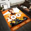 F1 Racing Theme with Driver and Car Design, Non-slip rug suitable for living room and bedroom sofas.