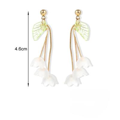 Trendy White Flower Petals Drop Earrings For Women  Elegant  Wedding Earings Gifts