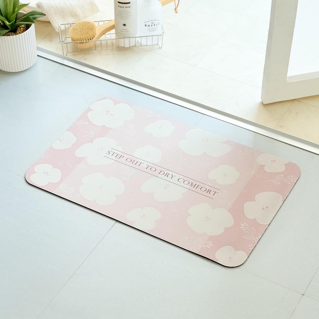 RK Bath Mat Water Newly Developed Double Loop Structure X Natural Rubber for Foot Mat - 1-Second Absorption, Polyurethane, Quick-Drying, Non-Slip,