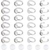 Hobbspring 32 Stück 4 Stile Verstellbare Leere Ringe Edelstahl Fingerring Fassungen Cabochon Ringe Herstellungs-Kit 8/10mm Ring Basis Pad mit Glas