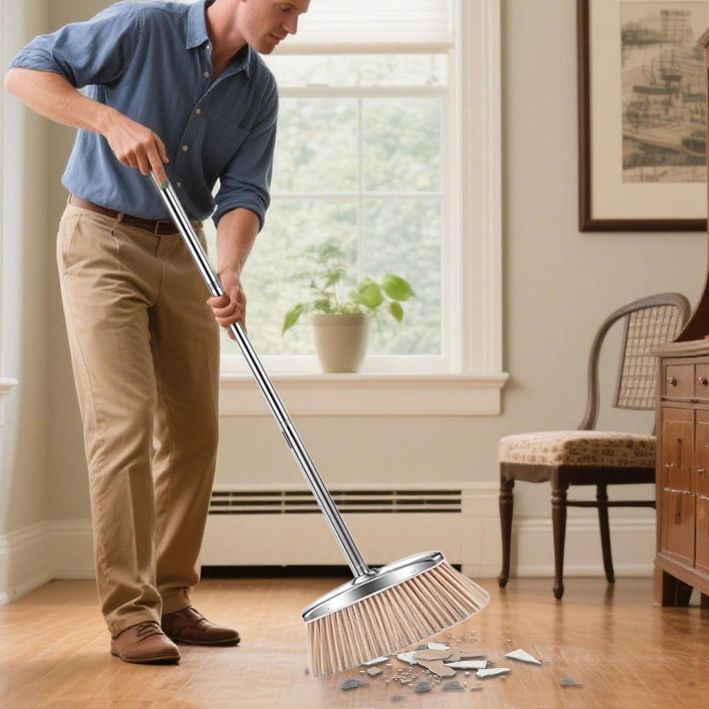 Broom With Dustpan Stainless Steel Dustpan Floor Cleaning Supplies Stainless Steel For Homeowners Apartment Patio Restaurant