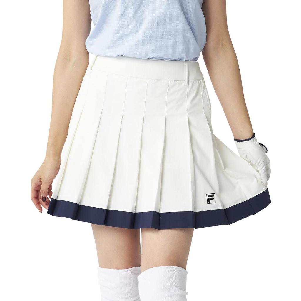 FILA GOLF Women's Pleated Golf Skirt Water-Repellent Stretch Athletic Skort with Inner Pants White 755361