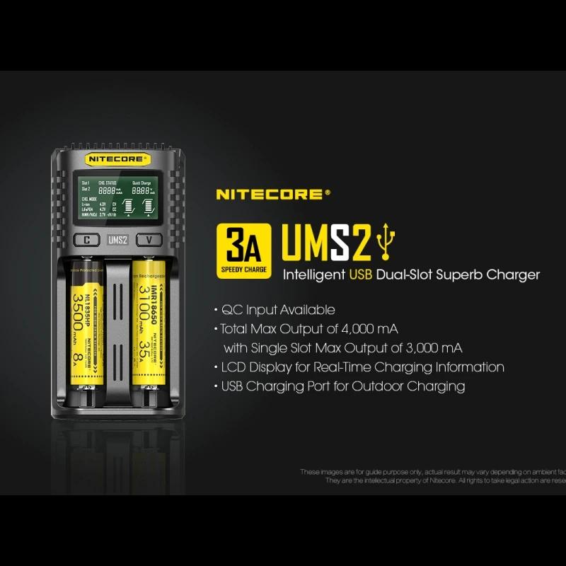 NITECORE UMS2 USB Dual-slot Intelligent Battery Charger