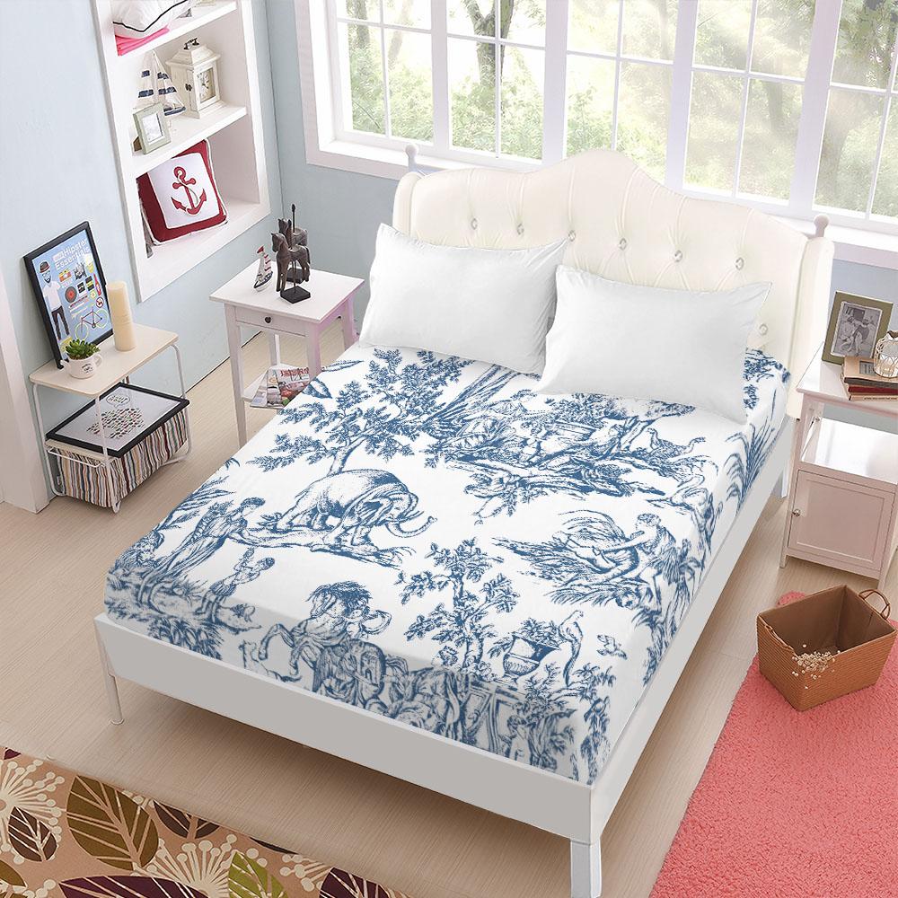 Bezszwowe Łańcuchy Barokowe Prześcieradło z Gumką King Queen Double Full Size Zestaw Pościeli Głębokość 25cm