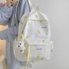 Cute Bear Print Backpack for Women and Girls Fashion School Travel Daypack with Front Pocket