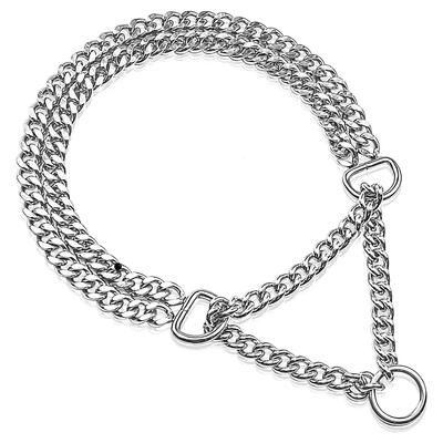 Collare Martingala Metallico a Punti per Cani Collare per Cani Regolabile in Acciaio Inossidabile per Addestramento Catena a Punti Doppia Placcata per Cani