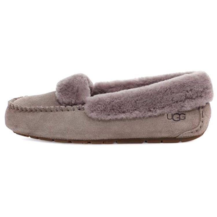 UGG Ansley Bow Glimmer Plush Loafers Women Loafers Gray 1112301-SYGR