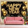 2025 Happy New Year Theme Party Background Fireworks Golden Banner  Decoration New Year Celebrate Family Party Photo Supplies