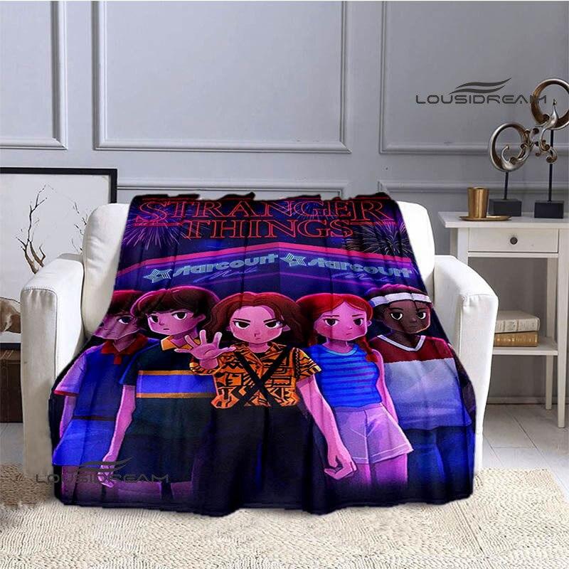 Stranger Things Klassieke Print Deken Dunne Deken Flanel Zacht en Comfortabel Huis Reisdeken Verjaardagscadeau Beddeken