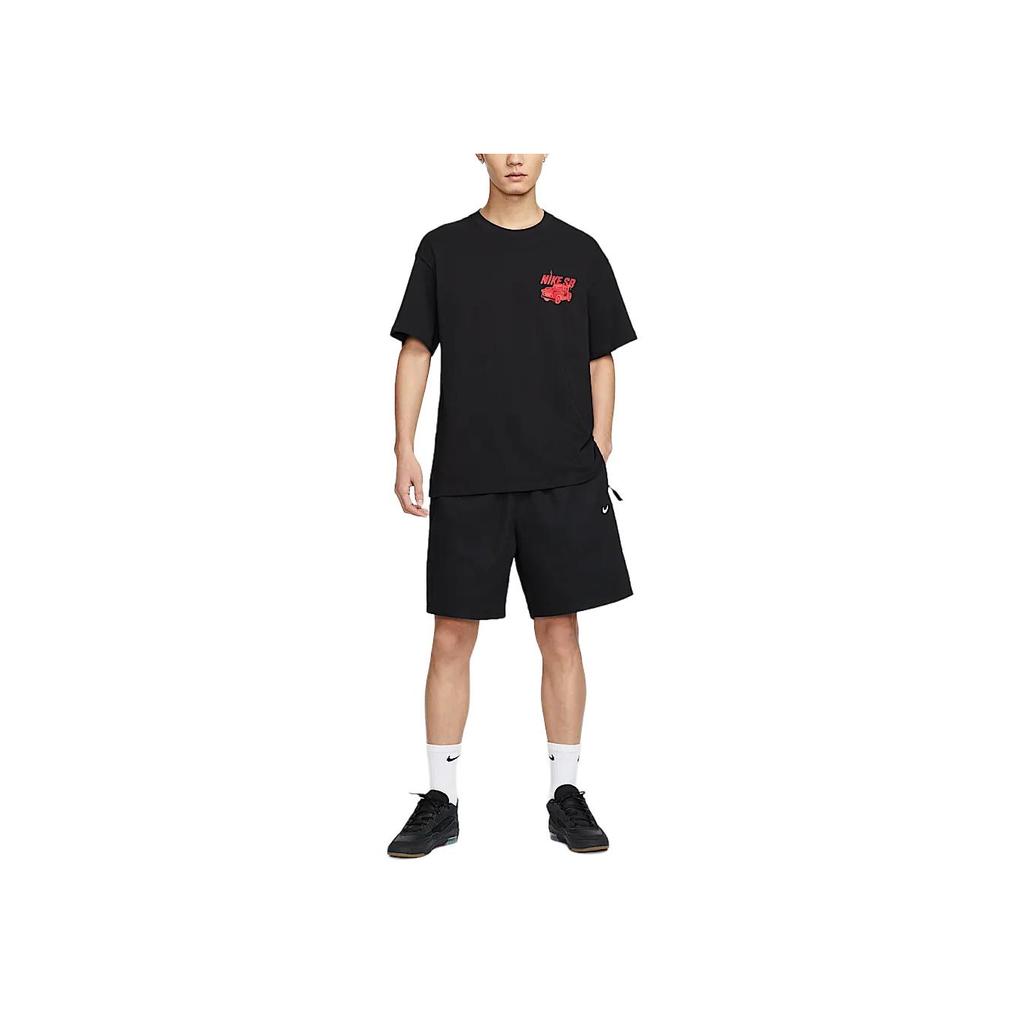 Nike SB Logo Loose Fit Skateboard T-Shirt Men Tops Black HJ0821-010