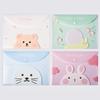 4pcs File Bags for Document Cute Cartoon File Holder Snap Button PVC Folder Pen Box Office Information Bag Student Stationery