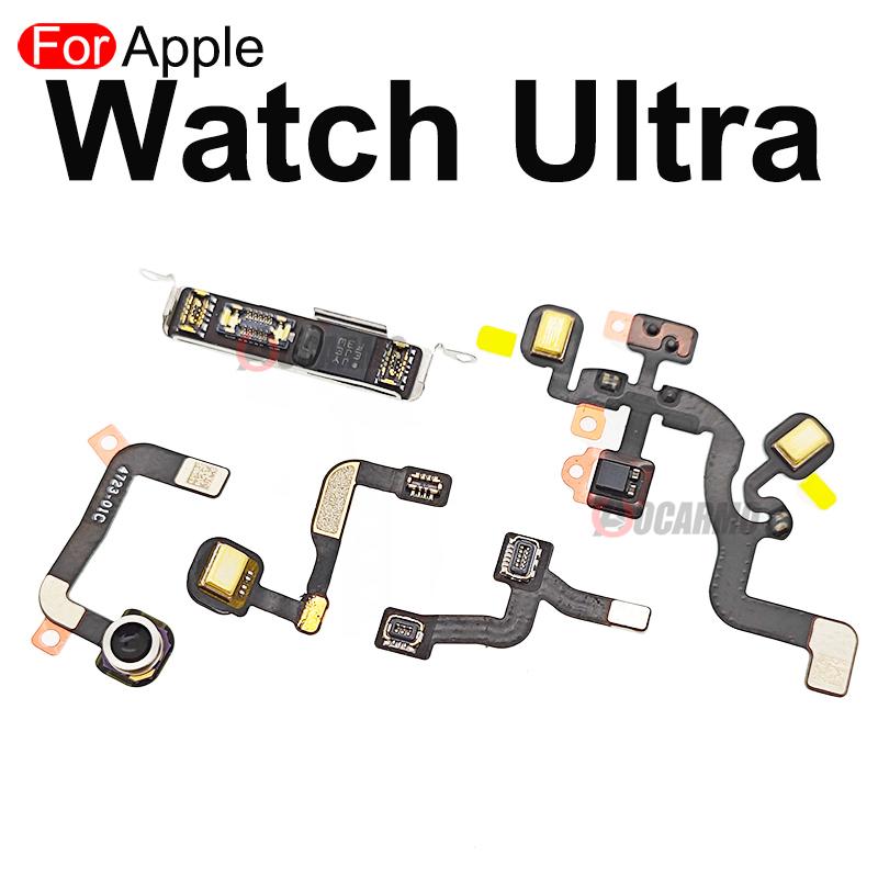 Aocarmo For Apple Watch Ultra 49mm LCD Power Microphone Crown Bluetooth Small Board Battery Connection Flex Cable Repair Parts