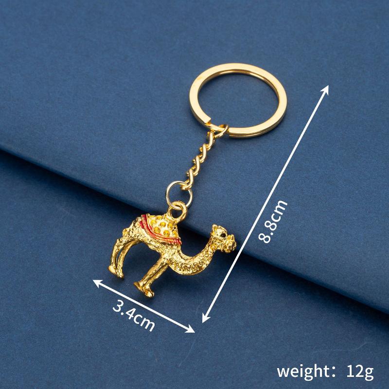 Dubai 3D Camel Metal Keychain Polished Surface Pendant Key Ring Car Key Accessory Nice Travel Souvenir Gift