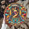 Retro Round Metal Pinball Sign 20cm Bar Cafe Decor