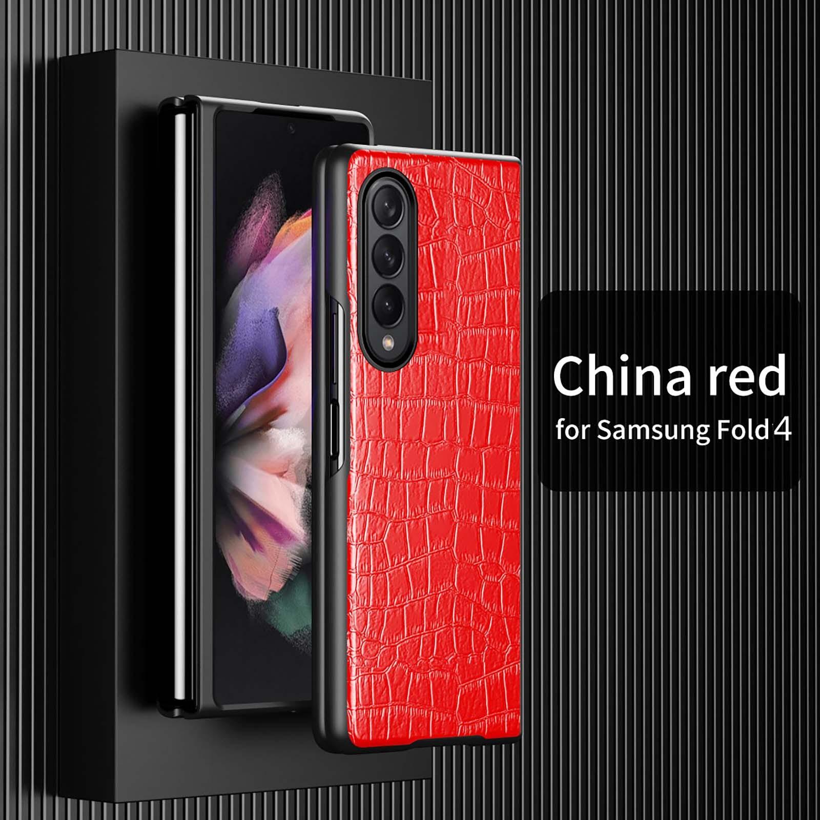 

C-rocodile Pattern Case For Fold 4 C-rocodile Pattern Full Cover Leather Case For Fold 4 Case One Size червоний