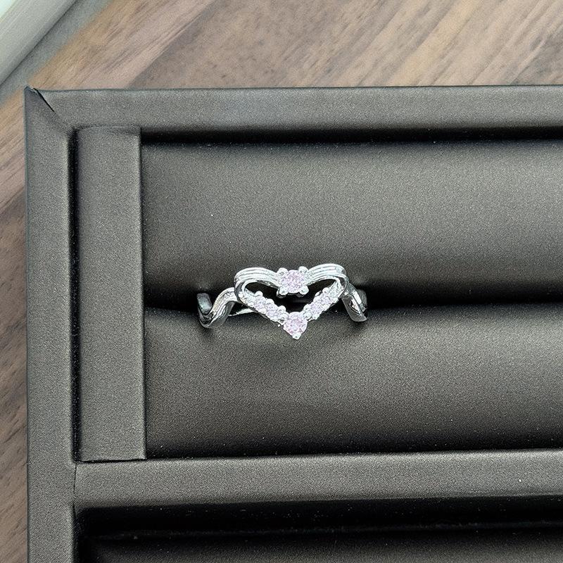 Light Luxury Niche High-End Butterfly Love Zir*****Pen Ring Temperament Full Of Diamonds Personality Super Fairy Stacked Ring Woman