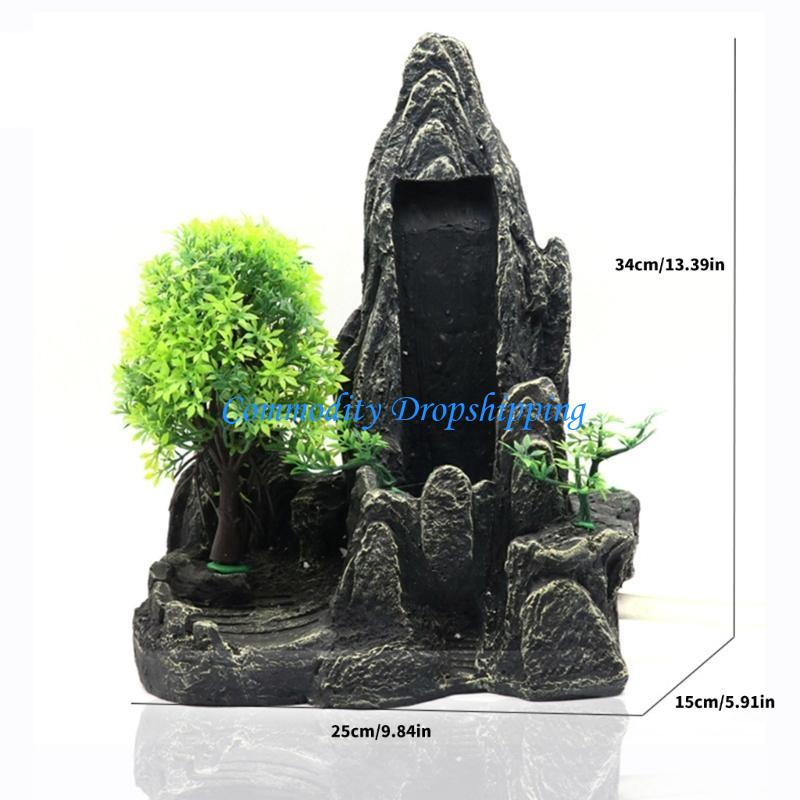 Y5JC Ozdoby do akwarium Wodospad Krajobrazowy Figurka do Akwariów Wystrój Siedliska