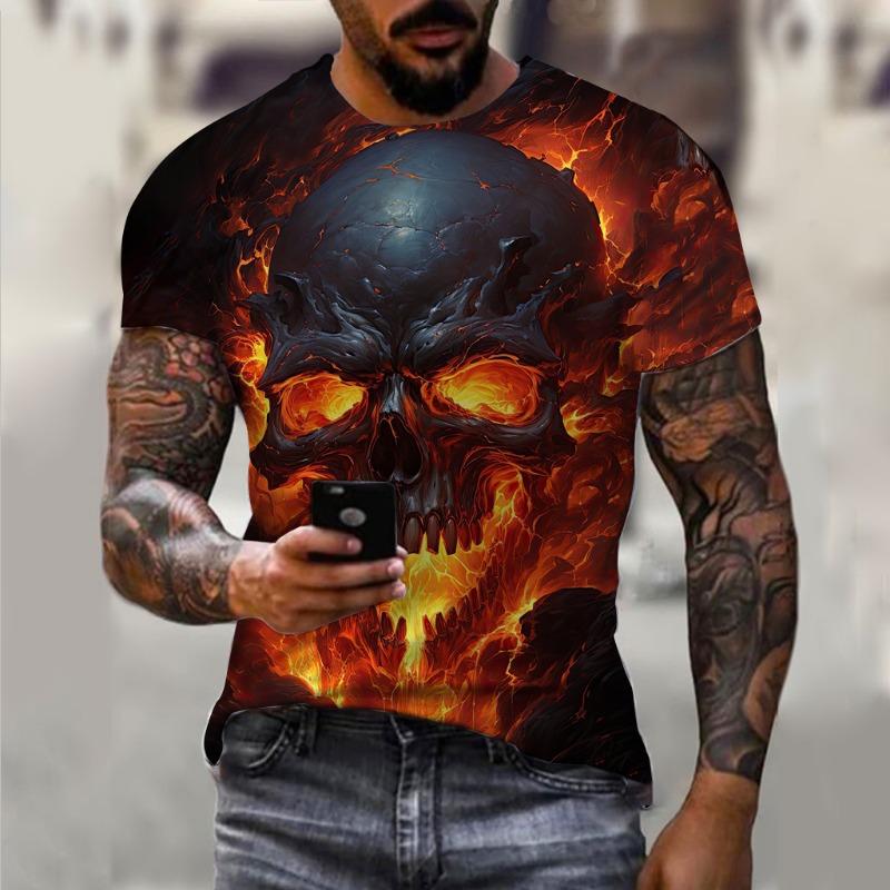 High-Definition 3D Print Unisex Casual T-Shirt, Comfortable Round Neck, Elastic Polyester Knit Fabric, Quick-Drying Summer Top for Outdoor Sports