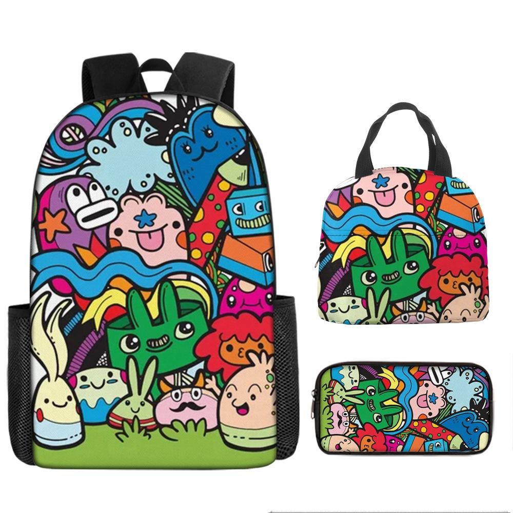 Class Garden Cartoon Primary and Secondary School School Bag Children's Backpack Backpack Three-piece Set