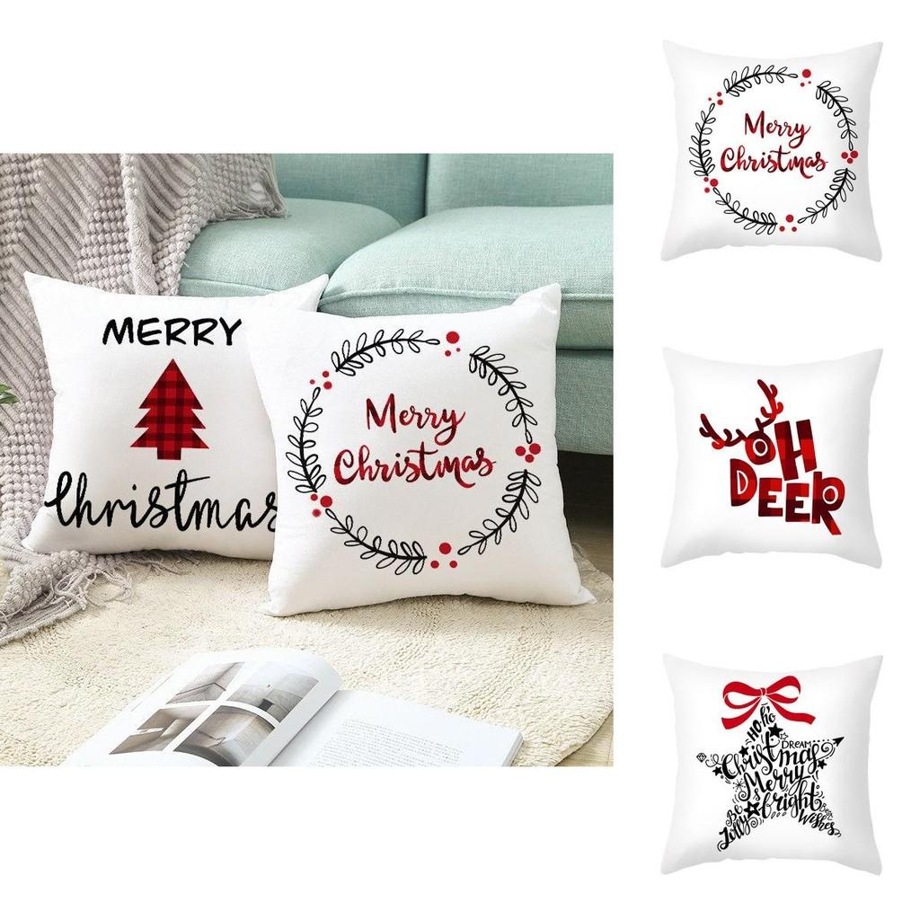 Festive Christmas Pillow Case Cushion Cover Featuring Adorable Reindeer Design