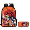 2Pcs Set Youth Rucksack with Front Pocket & Pencil Tote, Comic NARUTO Learner Bags for Boys&Girls Aged 6-10, Durable& Lightweight