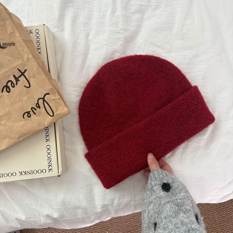 Kamelien Strickmütze: Stilvolle Unifarbe, Warm für den Winter, Perfekt für Pendeln und Reisen