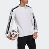 Adidas Striped Logo Print Long Sleeve Pullover Sweatshirt Men Tops White GT6641