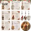 Festive Metal Key Ring Christmas Keychain with Blessing Greeting Card, Vintage Decorative Accessory for Office Charm Pendant, Holiday Bag Accessory,