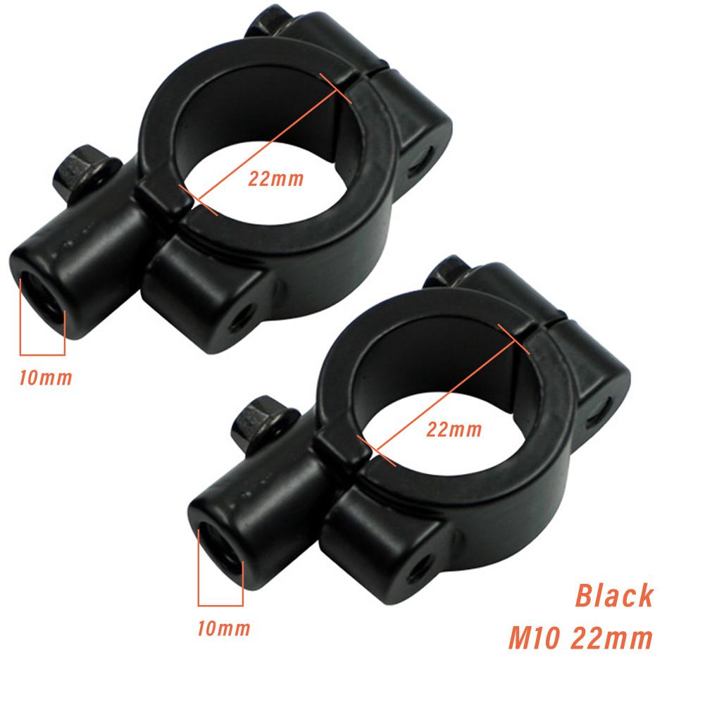 22mm 25mm Lenker 10mm 8mm Gewinde Universal Motorrad Spiegelhalterung Klemme Rückspiegelhalter Adapter Schwarze Klemmenbasis