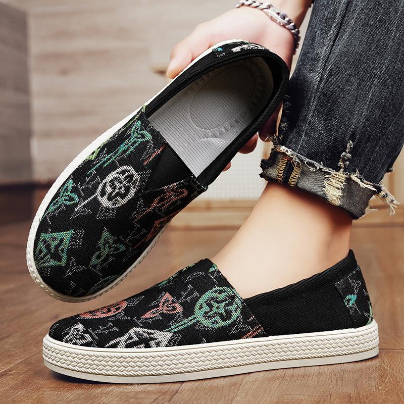 Corduroy Board Shoes Men's Casual Shoes Spring and Autumn Men's Trendy Breathable Foot Loafers Men's Shoes