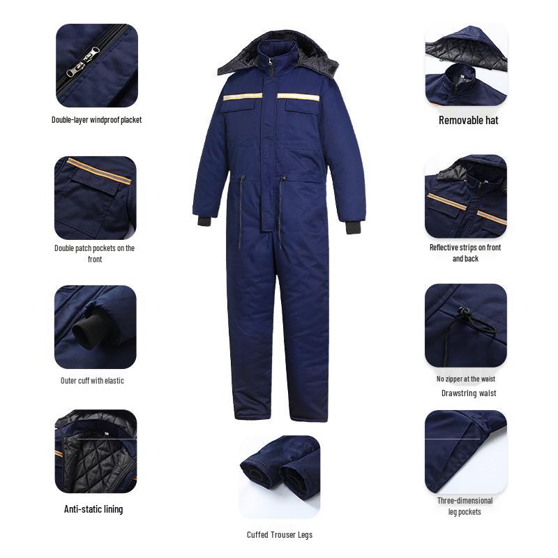 Cold Storage Cotton Jumpsuit Ski Suit & Ice Fishing Winter Workwear