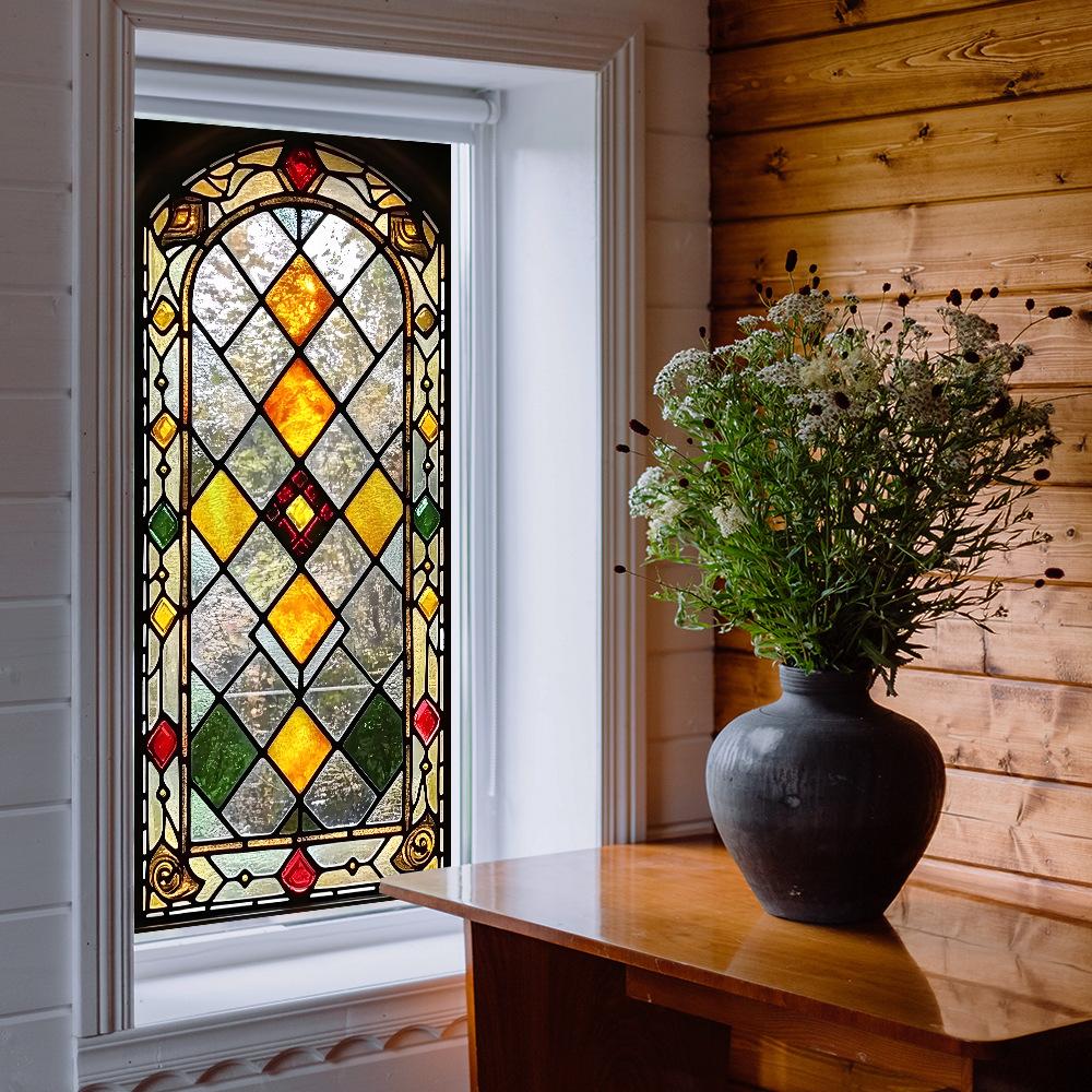 Creative Diamond-shaped Grid Home Glass Window Beautification and Decoration Electrostatic Window Stickers