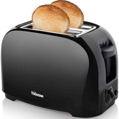 Torradeira TRISTAR BR-1025 800W Preto - 2 fendas, termostato de 6 posições, suporte para pães pequenos