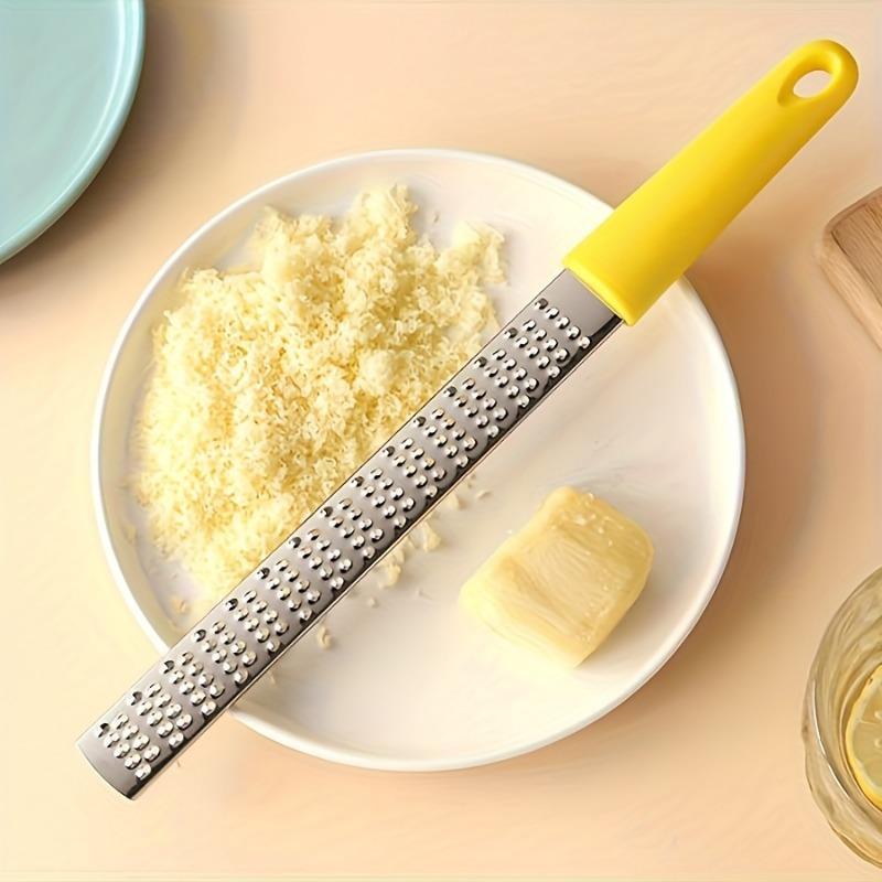 Rallador de queso de acero inoxidable para cocina - Rallador de limón profesional de metal inoxidable con mango ergonómico - Rallador plano de mano para queso