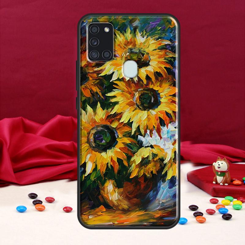 Oil Painting Boho Flower Art Case For Samsung Galaxy A34 A54 A14 A12 A52 A22 A32 A42 A72 A13 A33 A53 A50 A51 A71 Coque