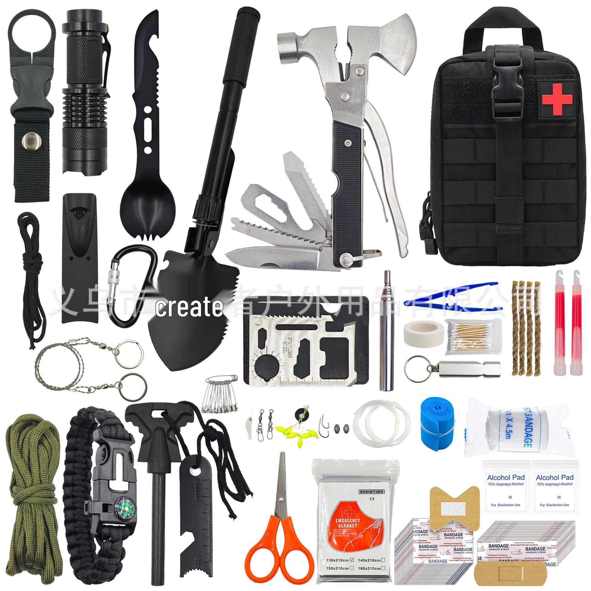 

Набор для выживания на открытом воздухе и оказания первой помощи для экстренных ситуаций SOS