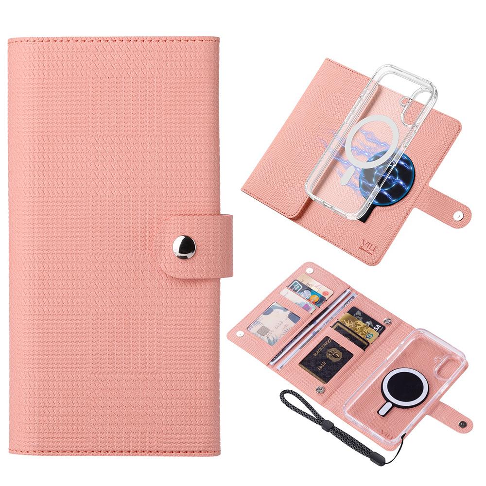 VILI GHA-C Series For iPhone 16 Magnetic Case RFID Blocking Detachable 2 in 1 Leather Phone Cover