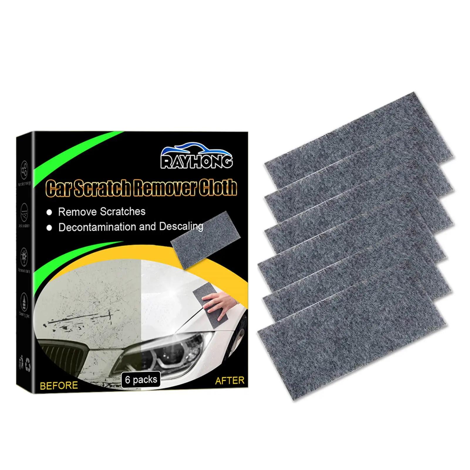 Nano Sparkle Anti-Scratch Cloth For Car Universal Metal Surface Instant Polishing Cloth Smart Car Surface Scratch Repair Remover 6PCS